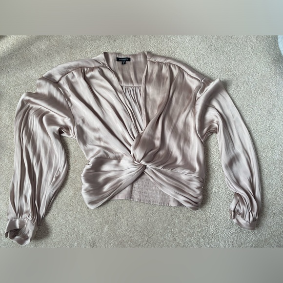 satin knotted blouse - Picture 1 of 5